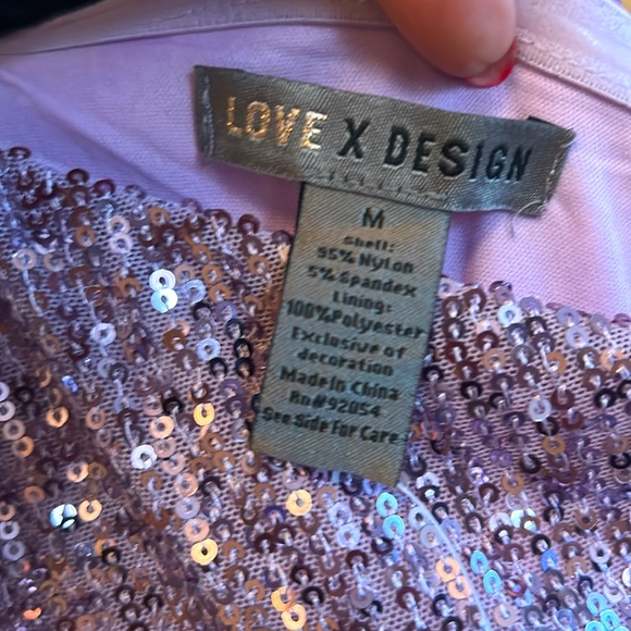 New Love X Design Sequin Below Knee Party Dress Lavender Frost - Picture 7 of 10
